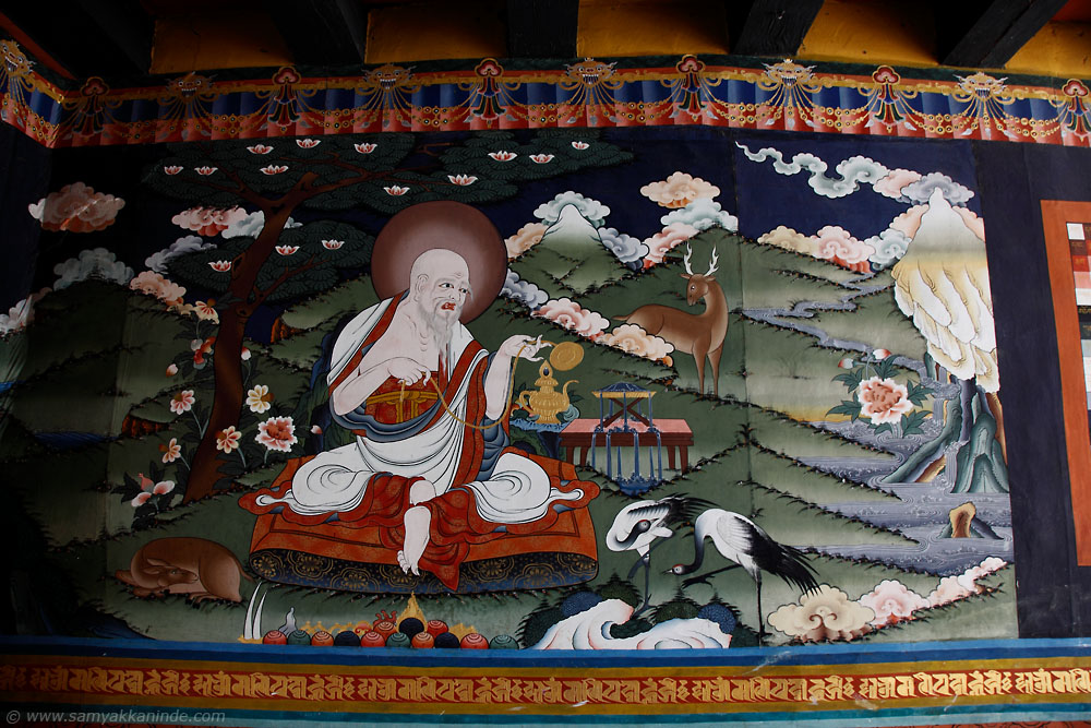 Wall painting inside Punakha DZong