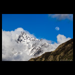 Moonrise in Snow capped Himalaya, Chitkul fine art prints India